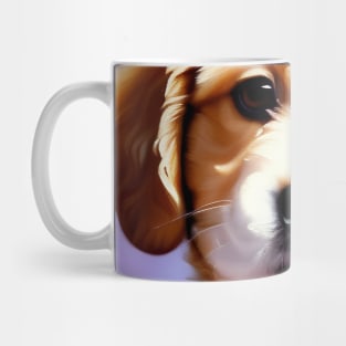 Adorable Fluffy Puppy with Cute Blue Bowtie Pet Portrait Mug